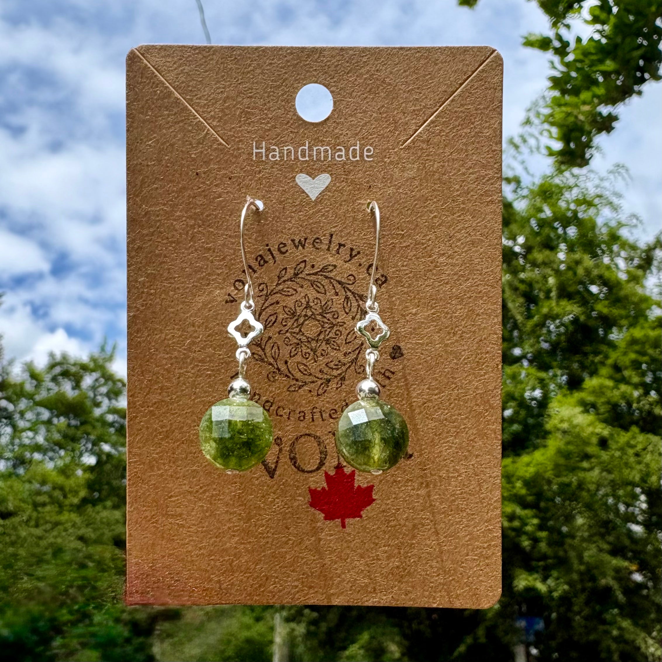 Silver & Gemstone Charm Earrings