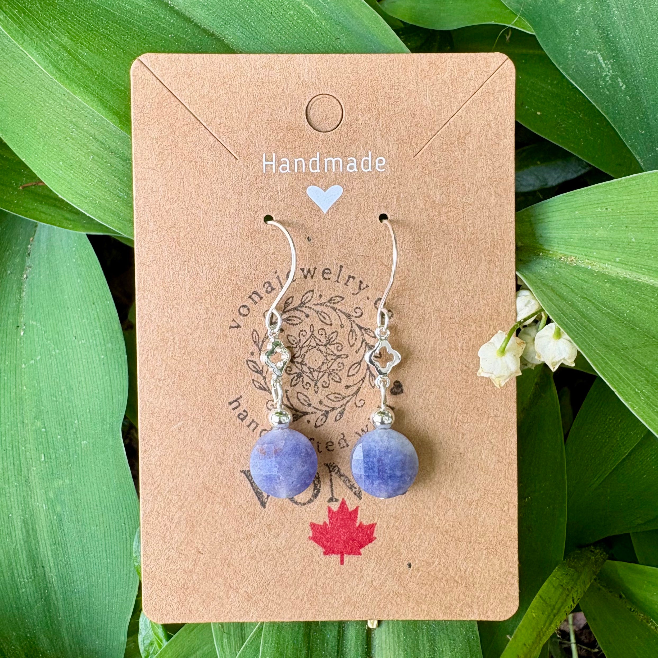 Silver & Gemstone Charm Earrings