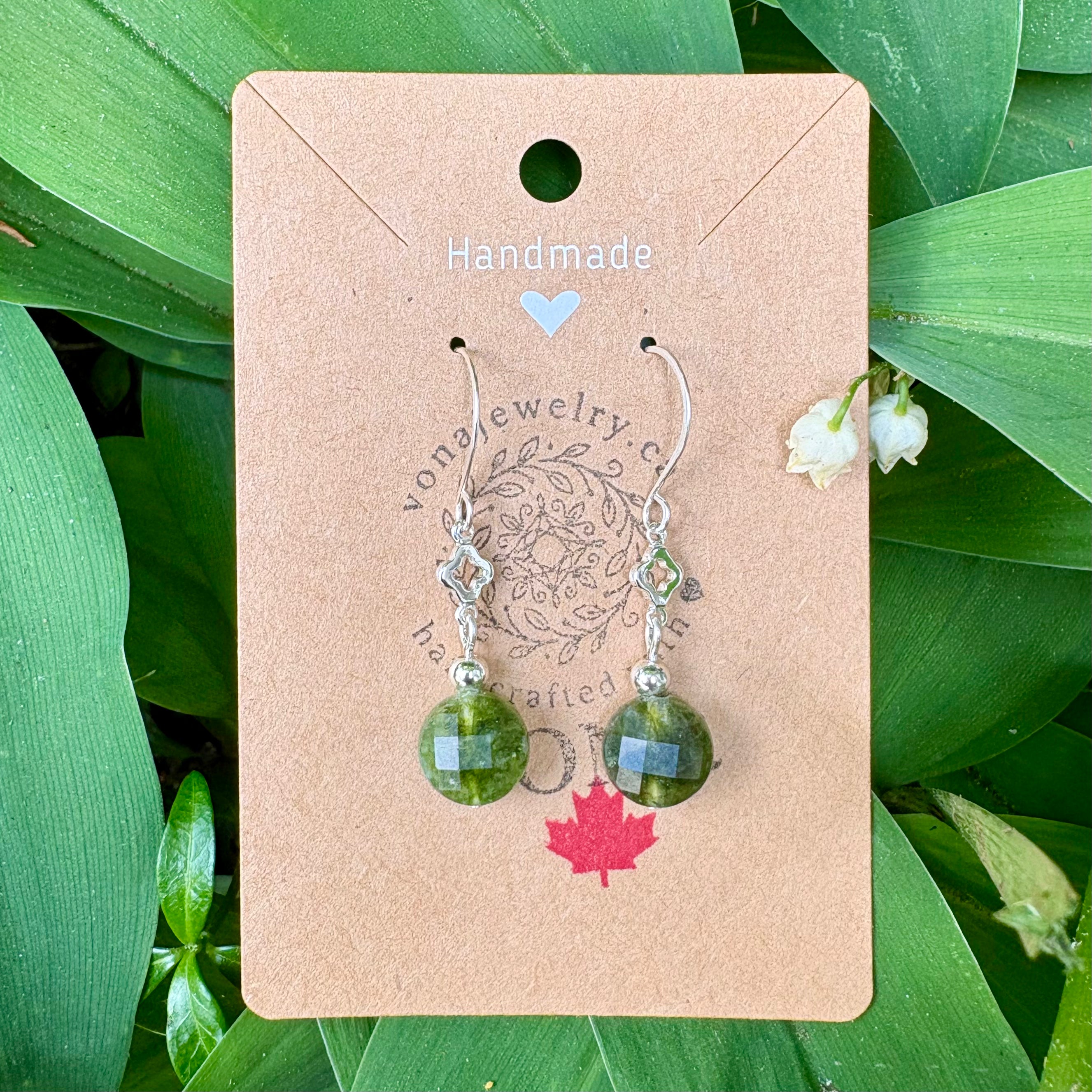 Silver & Gemstone Charm Earrings
